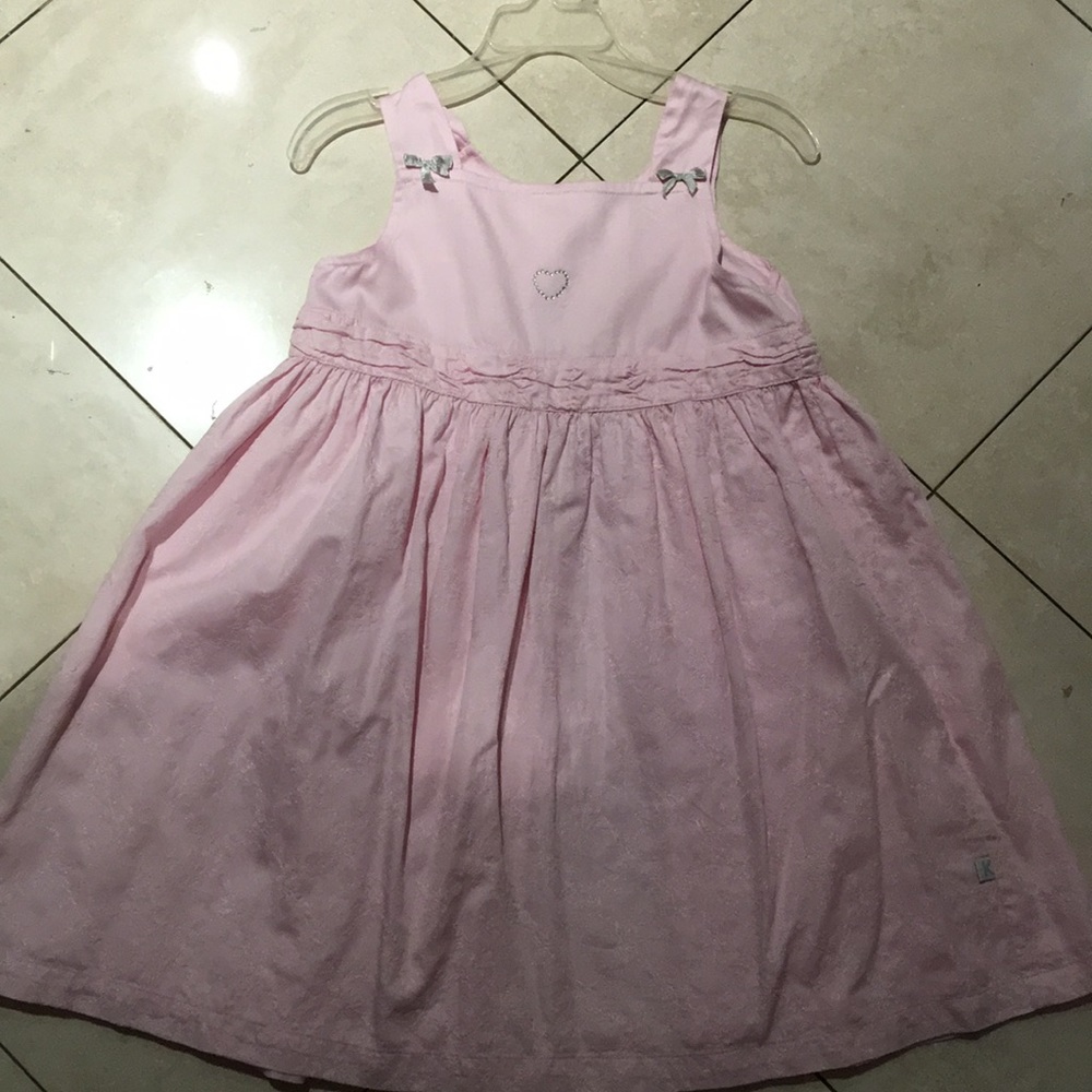 Dress girls 4, back button down, KANZ, 100% cotton